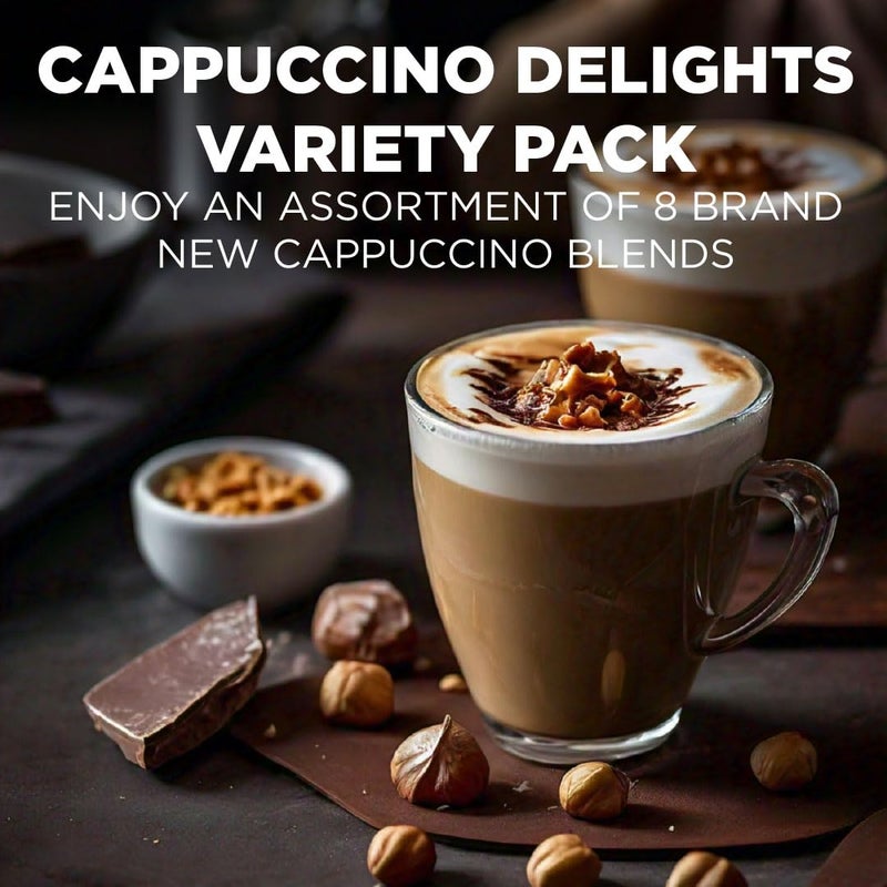 Maud's Cappuccino Coffee Pods Variety Pack, 56 ct, 8 Assorted Flavors, Recyclable Single Serve Pods – Compatible with Keurig K Cups Maker - Image 2